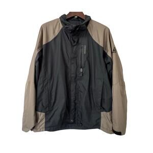 Ascend Mens Black and Brown Full Zip Jacket Missing Hood Size XL